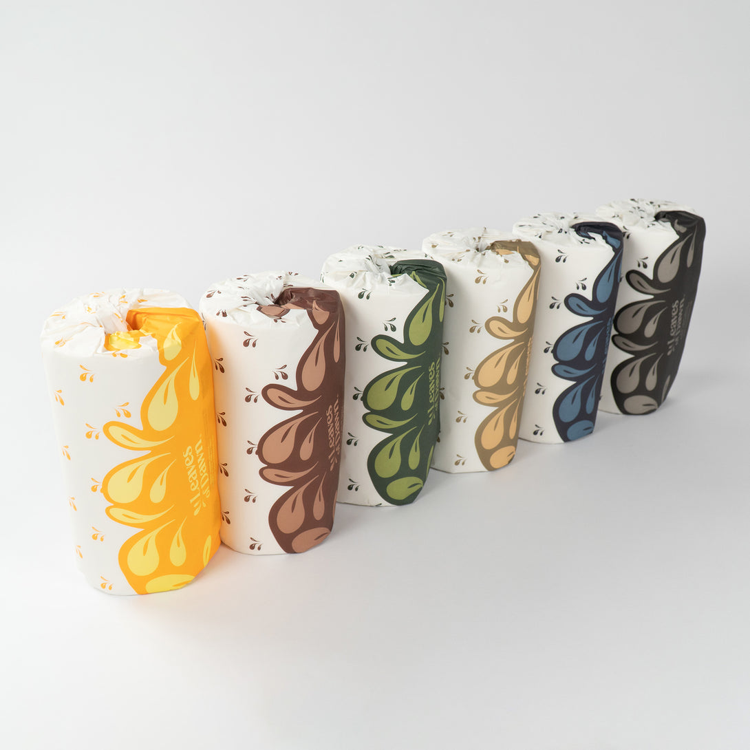 Leaves of Dawn bamboo paper towel roll packshot.

